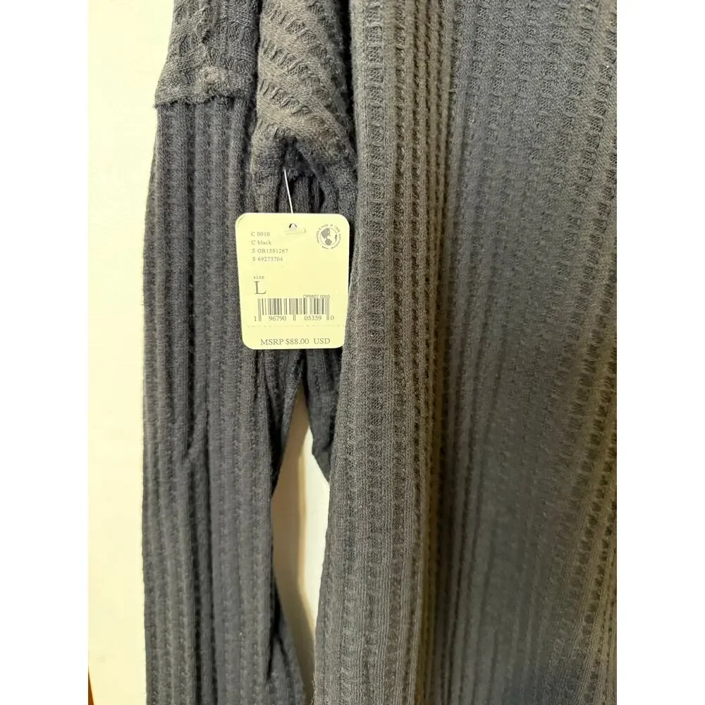 Free People Women’s Waffle Knit Turtleneck Top Size L